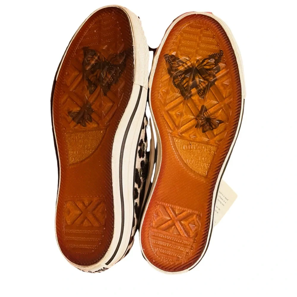 Collaboration Converse Leopard Calf hair lace less Sneakers - Picture 2 of 9